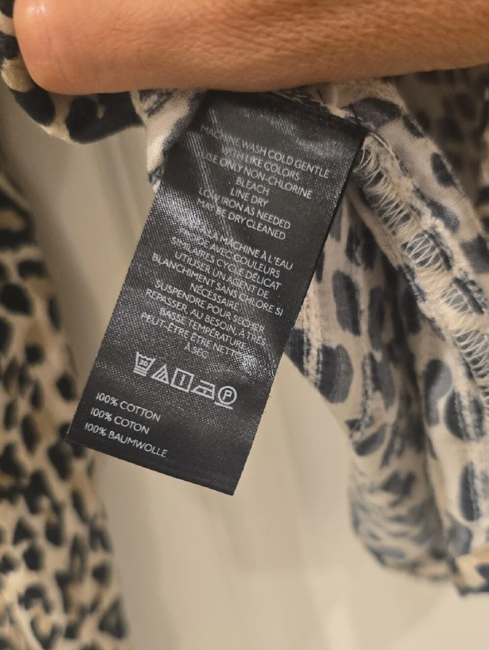 Pilcro Leopard Print Shirt in Cream and Black - Picture 8 of 8